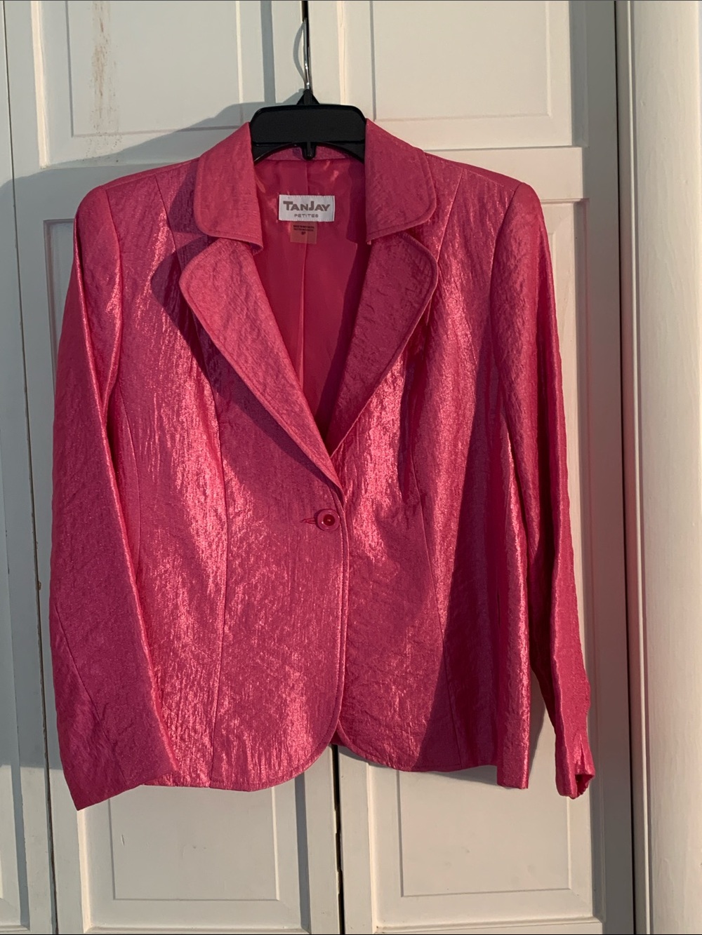 TanJay Vintage Shimmery Hot Pink Single-Button Blazer